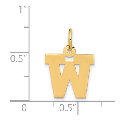 14k Yellow Gold 14k Small Block Letter W Initial Charm