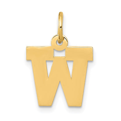 14k Yellow Gold 14k Small Block Letter W Initial Charm
