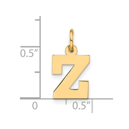 14K Yellow Gold Small Block Initial Z Charm