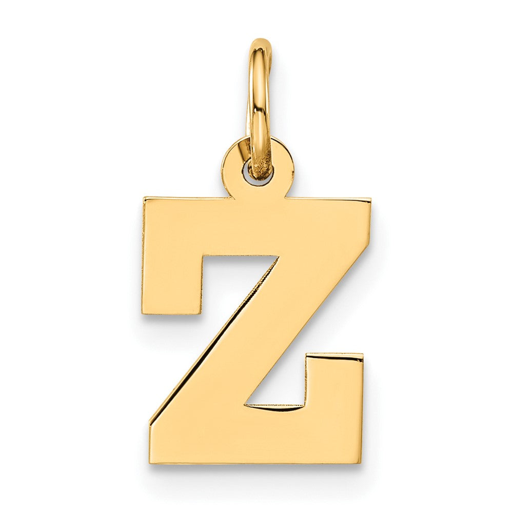 10K Yellow Gold Small Block Initial Z Charm