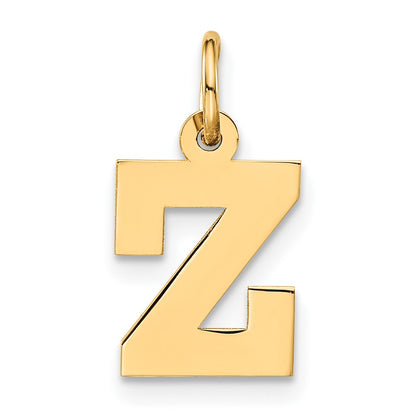 14K Yellow Gold Small Block Initial Z Charm