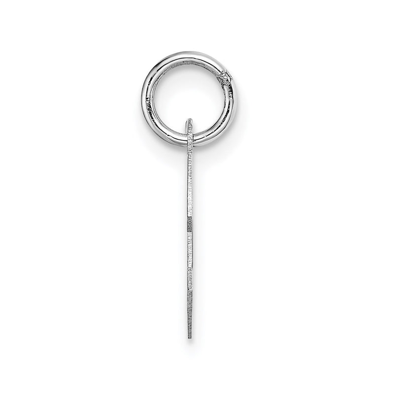 14k White Gold 14KW Small Block Letter C Initial Charm