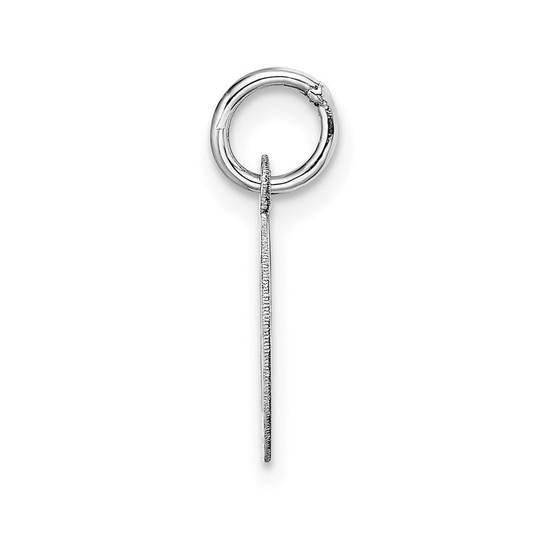 14k White Gold 14KW Small Block Letter D Initial Charm