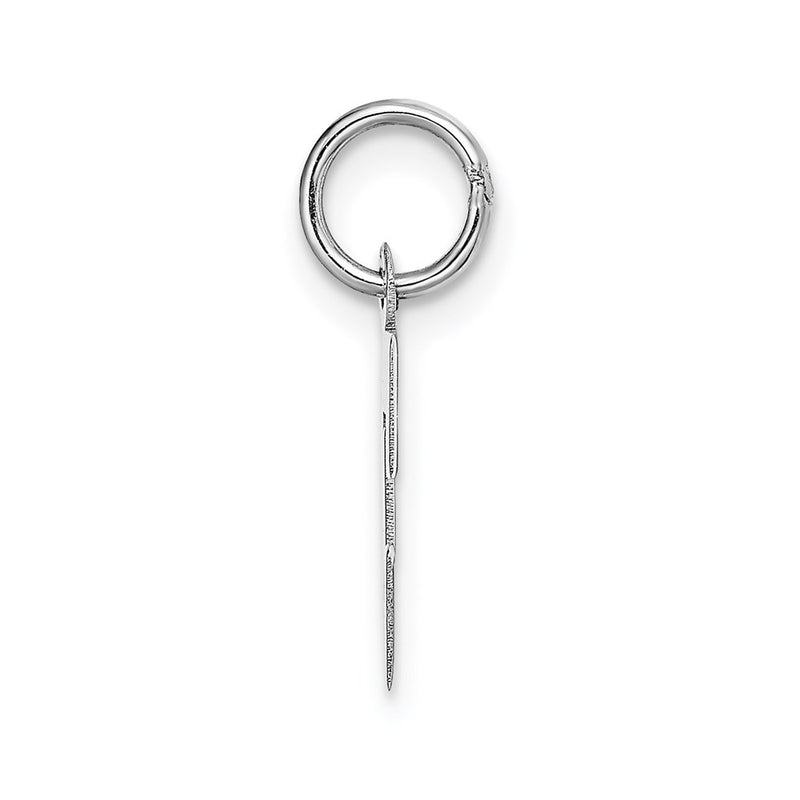 14k White Gold 14KW Small Block Letter E Initial Charm