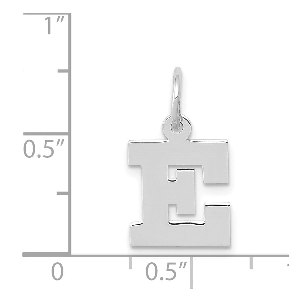 14k White Gold 14KW Small Block Letter E Initial Charm