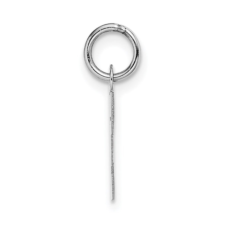 14k White Gold 14KW Small Block Letter F Initial Charm
