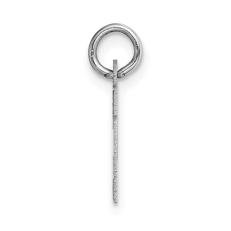 14k White Gold 14KW Small Block Letter H Initial Charm