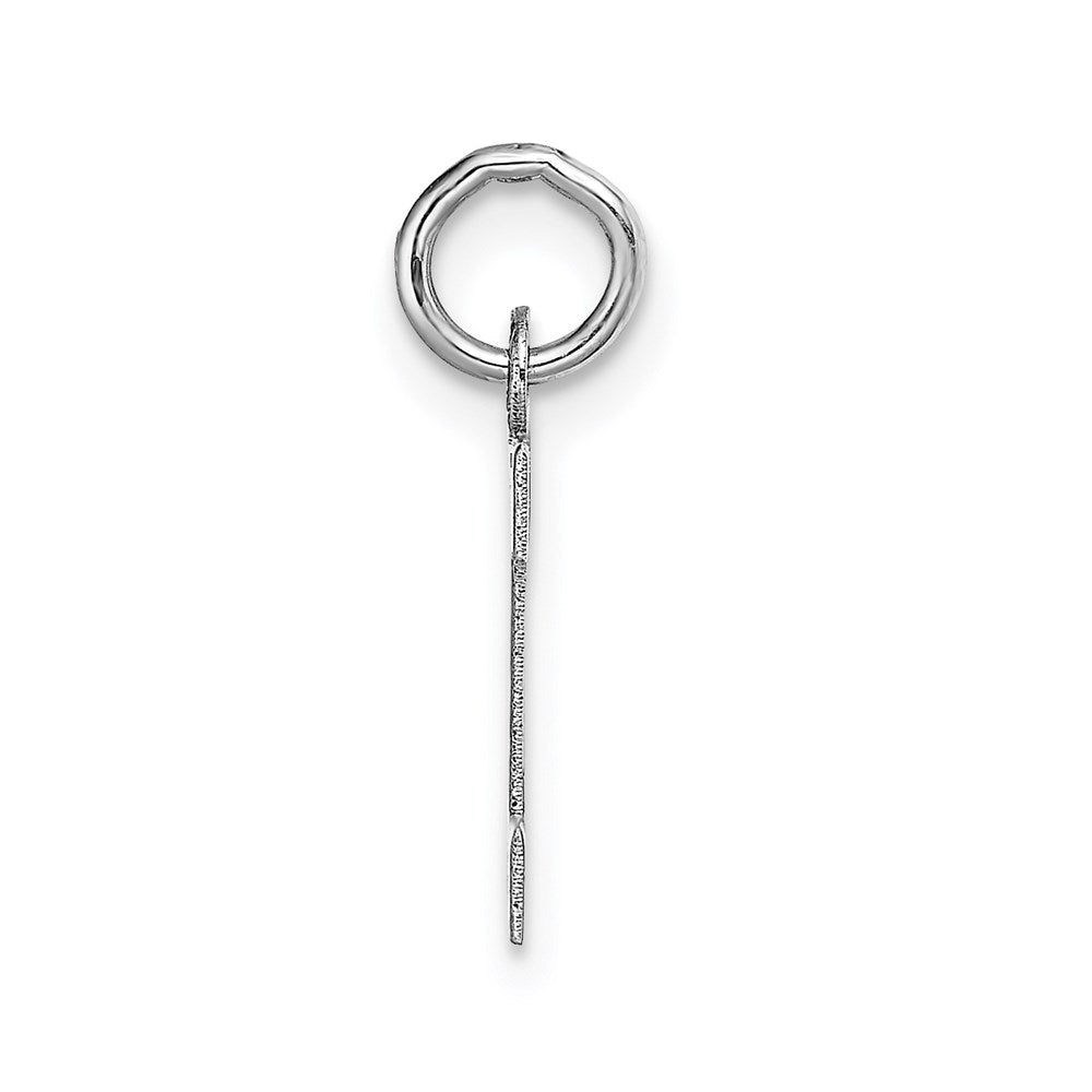 14k White Gold 14KW Small Block Letter I Initial Charm