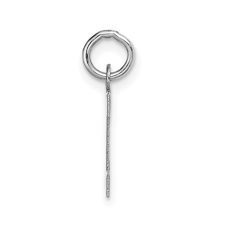 14k White Gold 14KW Small Block Letter I Initial Charm