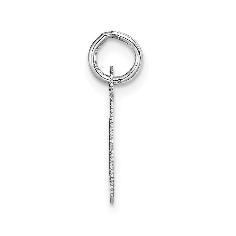 14k White Gold 14KW Small Block Letter J Initial Charm