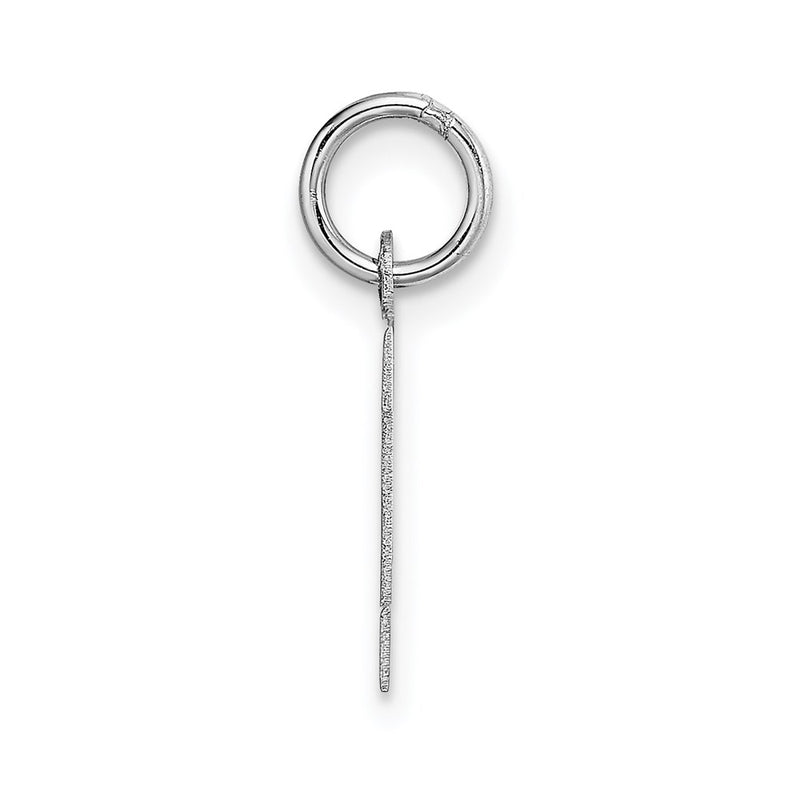 14k White Gold 14KW Small Block Letter K Initial Charm