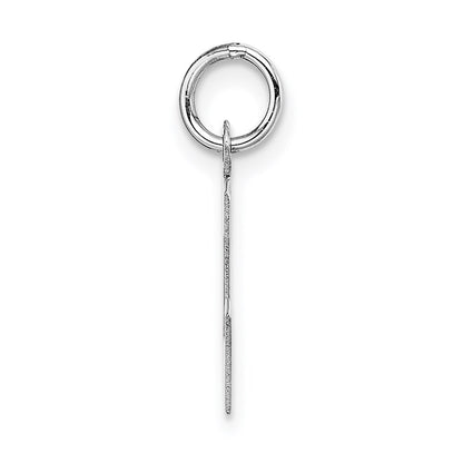 14k White Gold 14KW Small Block Letter L Initial Charm
