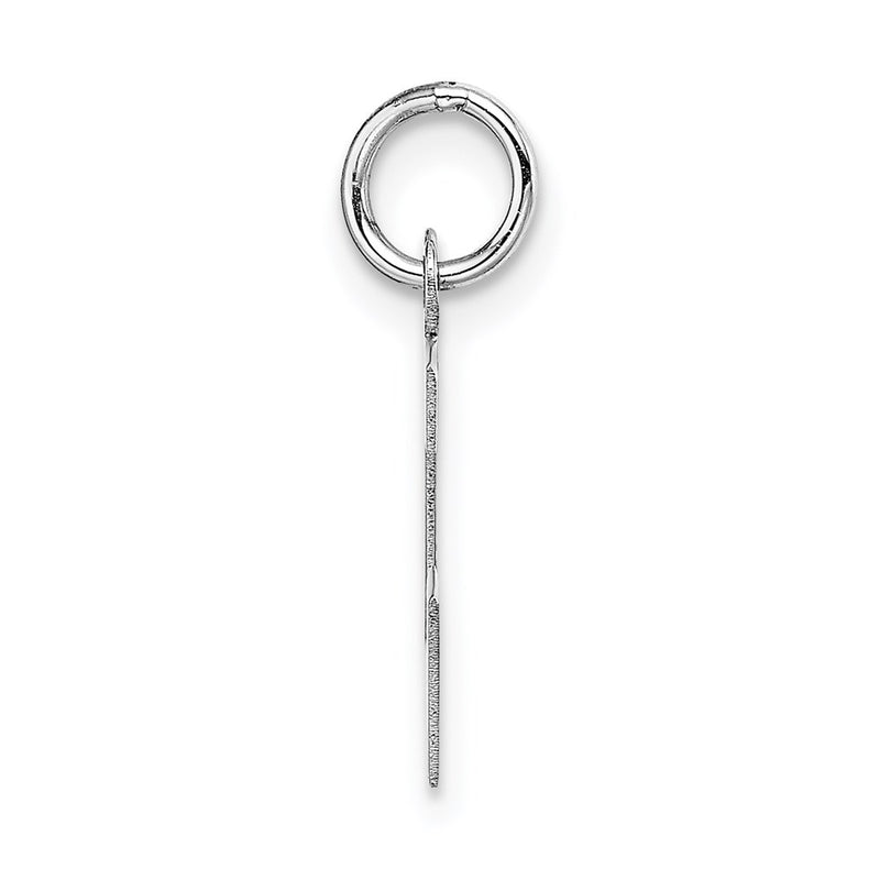 14k White Gold 14KW Small Block Letter L Initial Charm