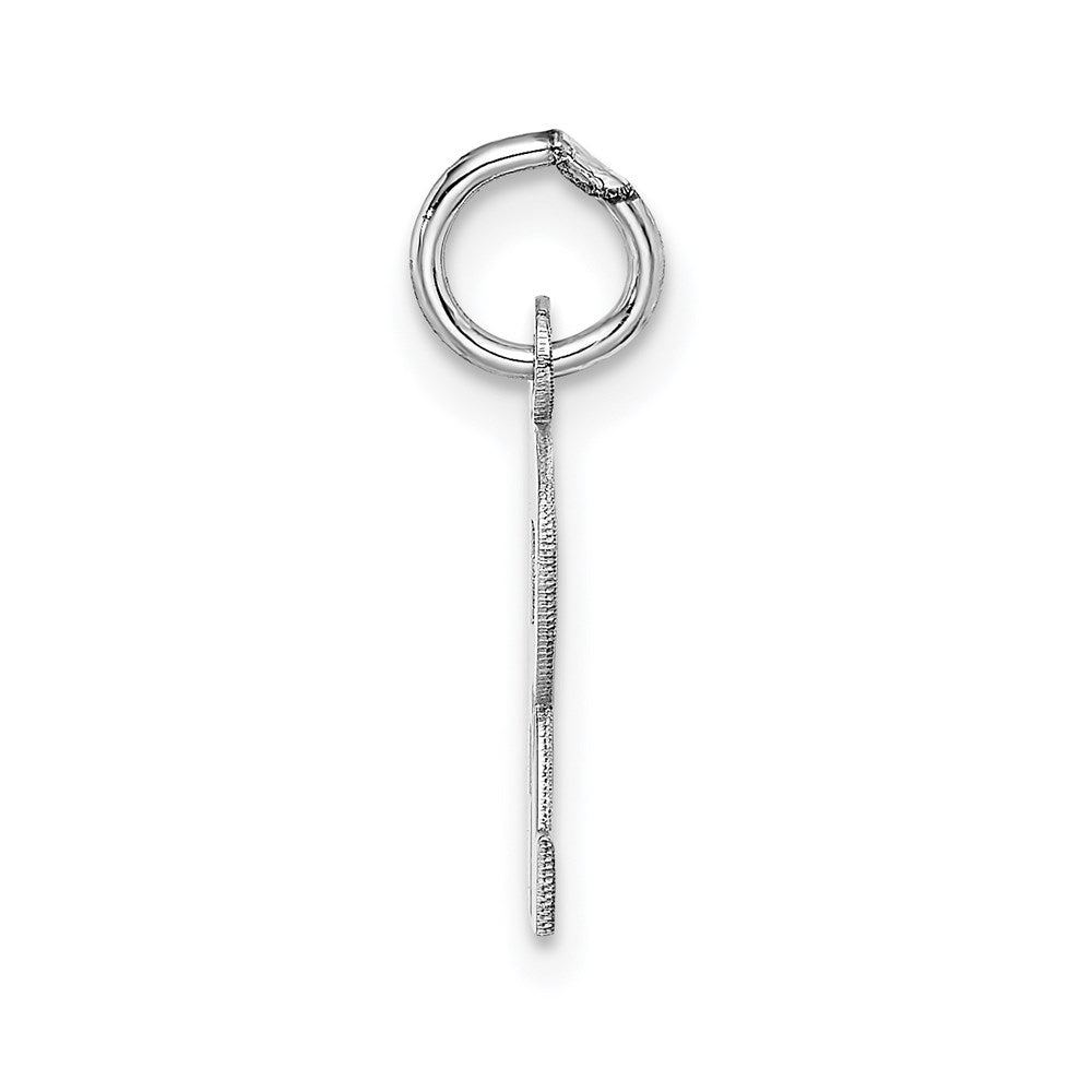 14k White Gold 14KW Small Block Letter R Initial Charm