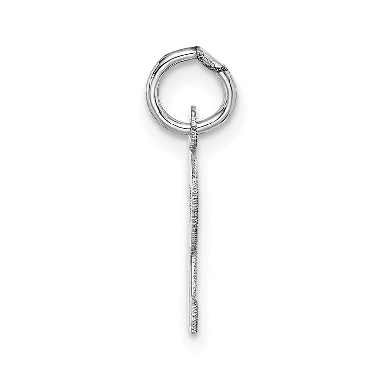 14k White Gold 14KW Small Block Letter R Initial Charm
