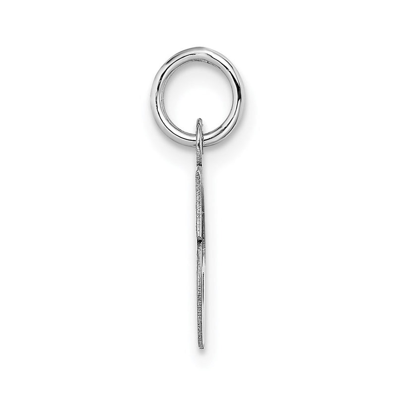 14k White Gold 14KW Small Block Letter S Initial Charm