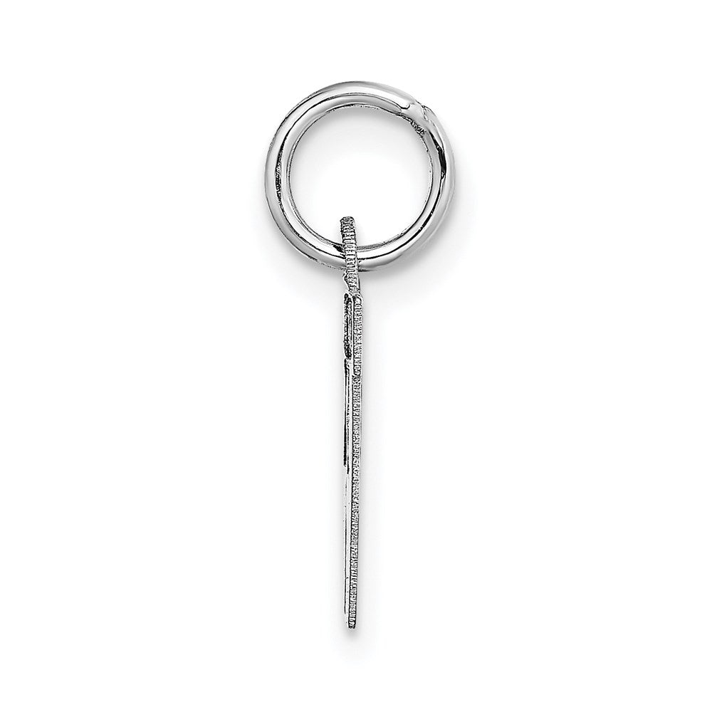 14k White Gold 14KW Small Block Letter W Initial Charm