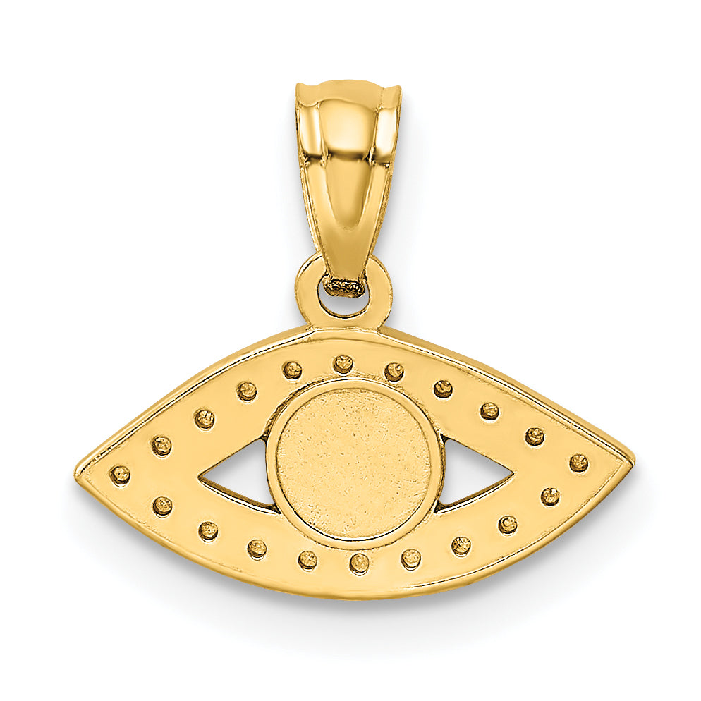 14k Yellow Gold 14K Enameled Eye Pendant