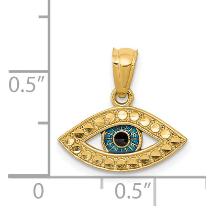 14k Yellow Gold 14K Enameled Eye Pendant