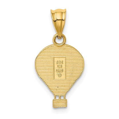 14k Yellow Gold 14k Polished Multi-color Enamel Hot Air Balloon Pendant