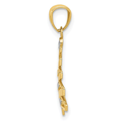 14k Yellow & Rhodium 14k w/Rhodium Christmas Tree Pendant