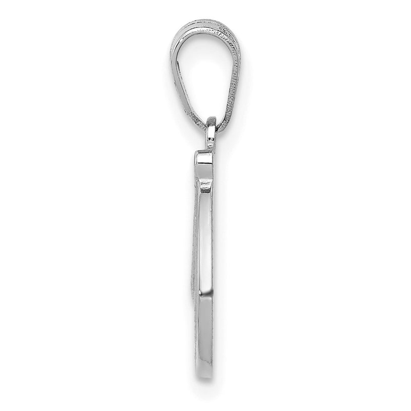 14k White GoldW White Gold Script Letter D Initial  Pendant