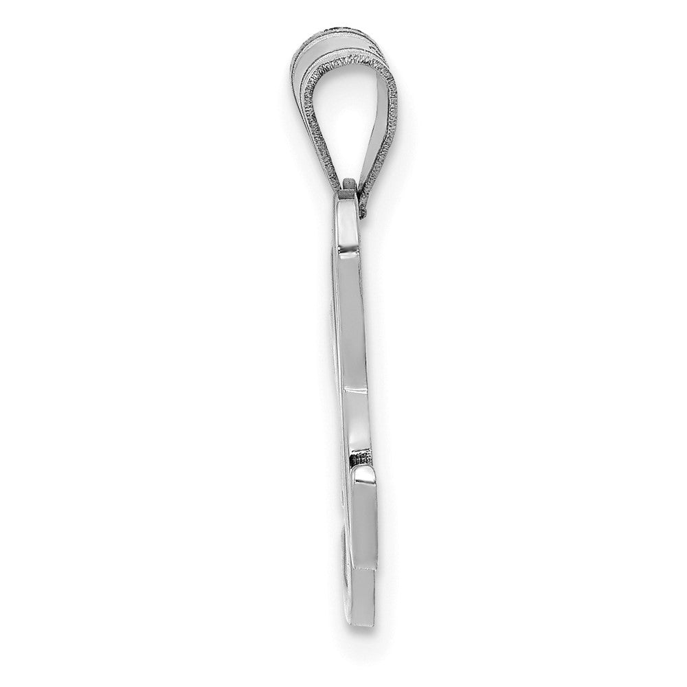 14k White GoldW White Gold Script Letter H Initial Pendant