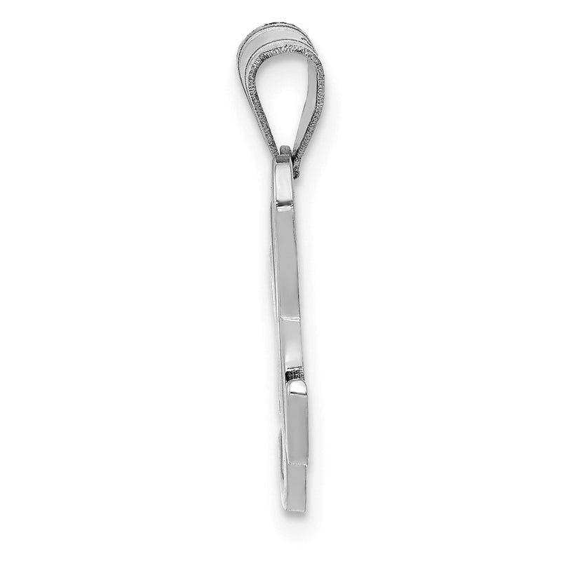14k White GoldW White Gold Script Letter H Initial Pendant