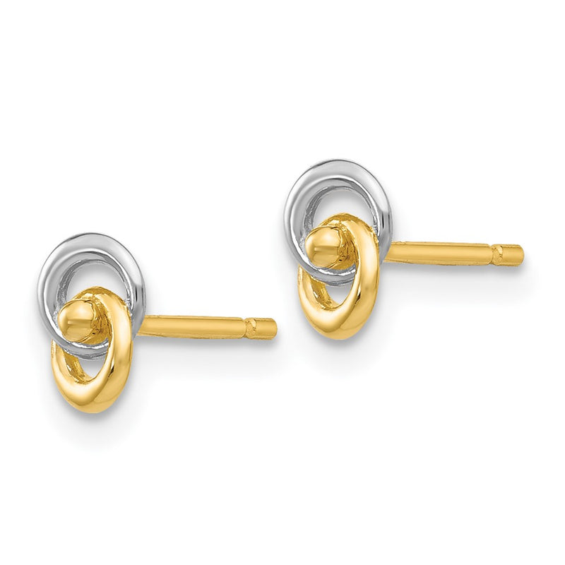 14K Yellow & Rhodium Love Knot Ear