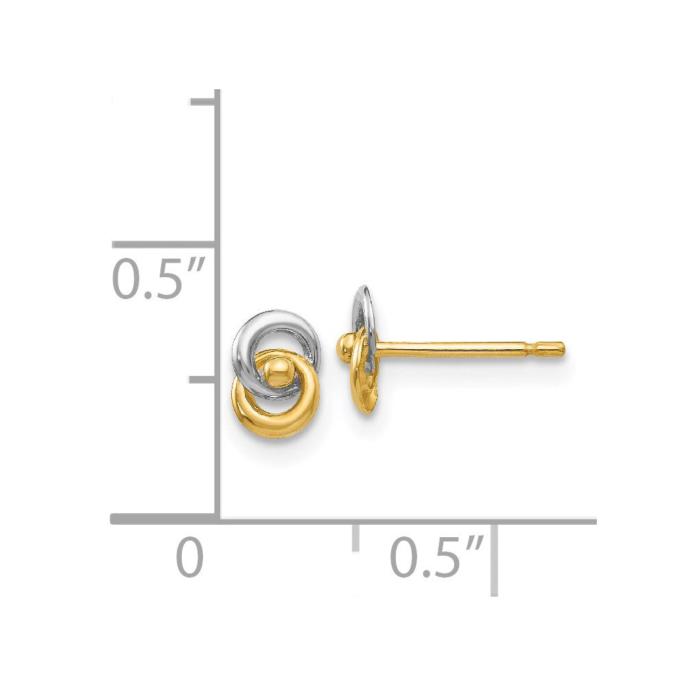 14K Yellow & Rhodium Love Knot Ear