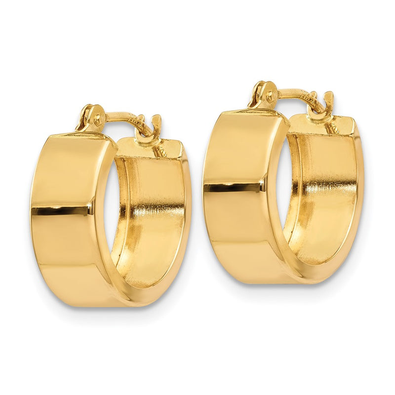 14K Yellow Gold Polished Hoop Earrings