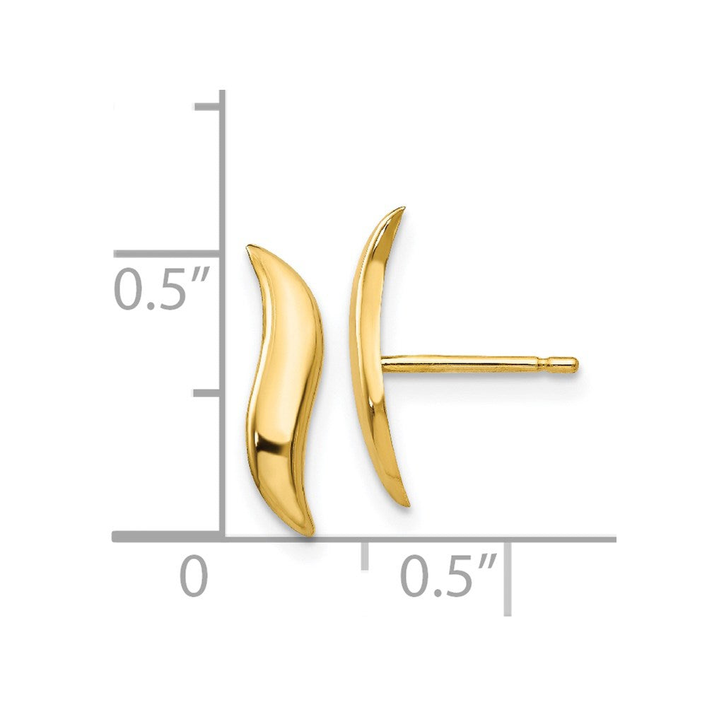 14K Yellow Gold Polished Fancy Post Earrings