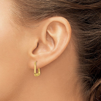 14K Yellow Gold Polished Hollow Fancy Hoops
