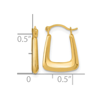 14K Yellow Gold Polished Hollow Fancy Hoops