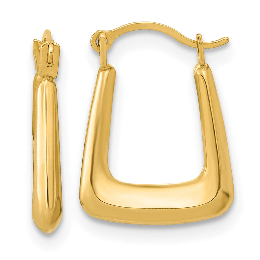 14K Yellow Gold Polished Hollow Fancy Hoops