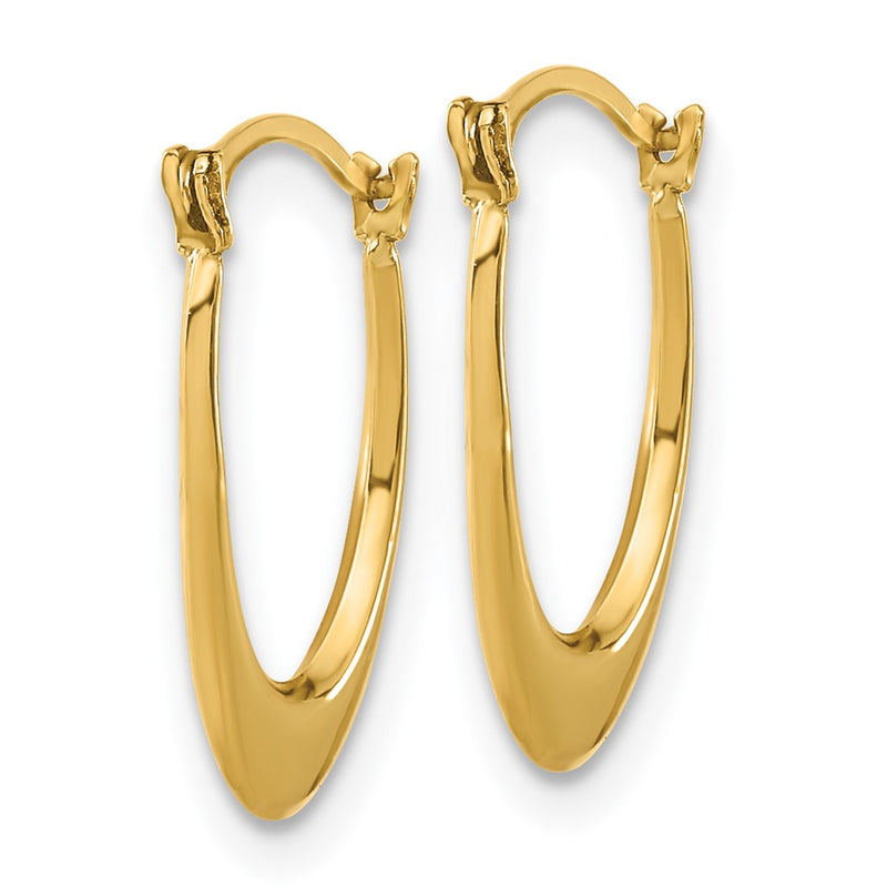14K Yellow Gold Polished Hollow U Shaped Hoops