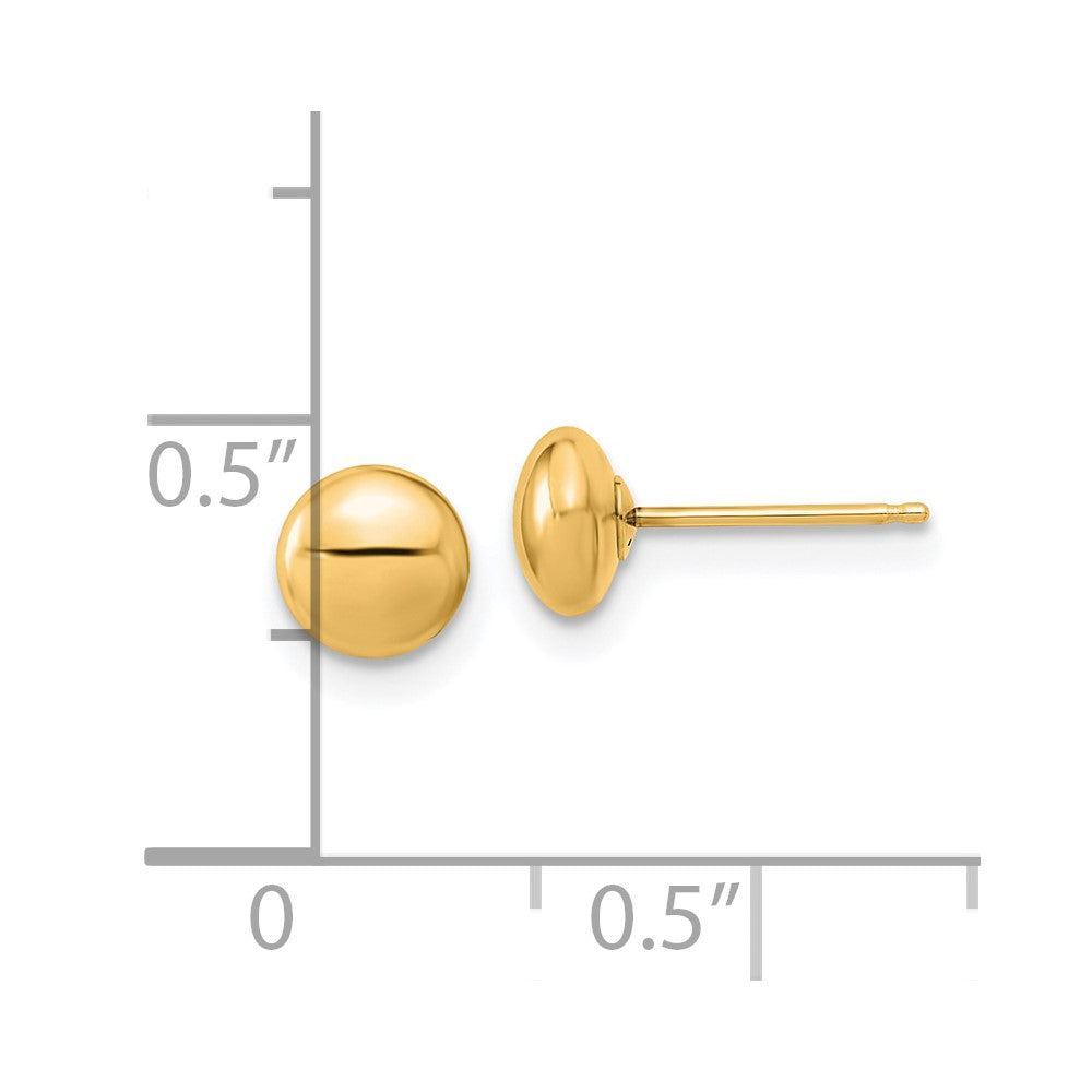 14K Yellow Gold Gold Polished Button Post Earrings