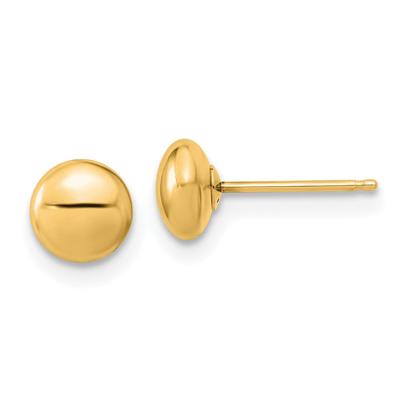 14K Yellow Gold Gold Polished Button Post Earrings