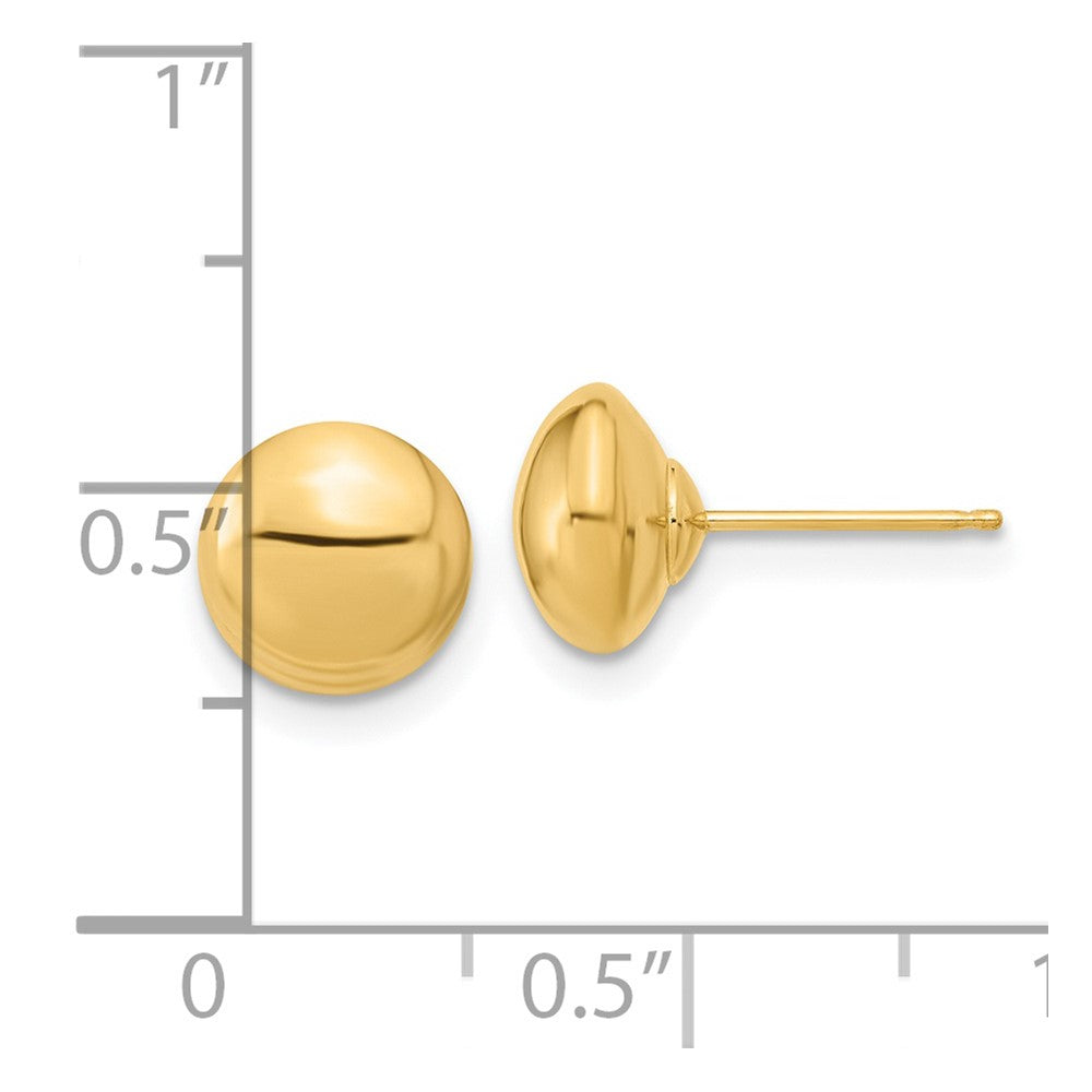 14K Yellow Gold Polished Button Post Earrings