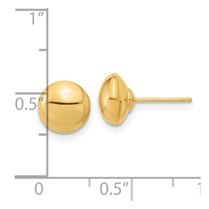 14K Yellow Gold Polished Button Post Earrings