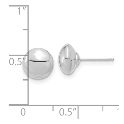 14K White Gold Polished Button Post Earrings
