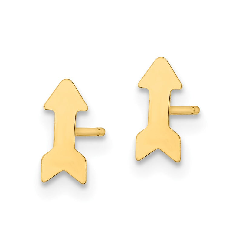 14K Yellow Gold Polished Arrow Post Earrings