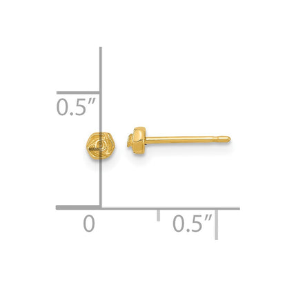 14K Yellow Gold Polished Rose Post Earrings