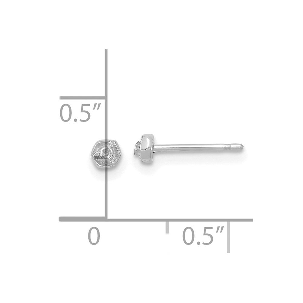 14K White Gold 14Kw Polished Rose Post Earrings