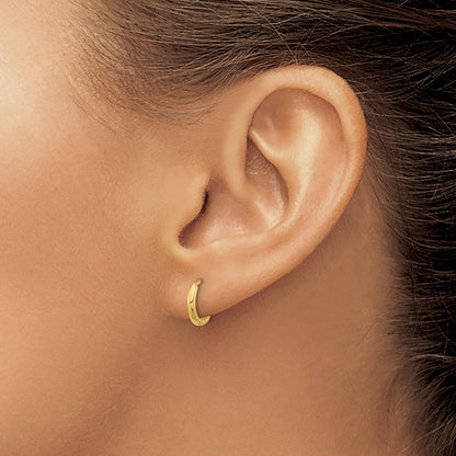 14K Yellow Gold Hinged Hoop Earrings