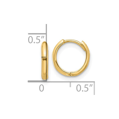 14K Yellow Gold Hinged Hoop Earrings
