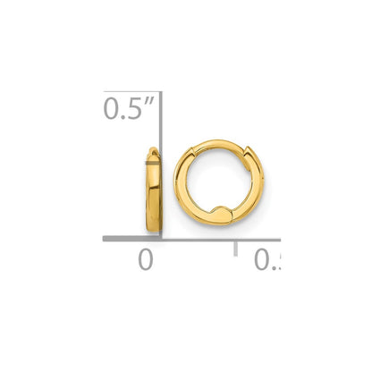 14K Yellow Gold Polished 1.45x7.5mm Hinged Huggie Hoop Earrings