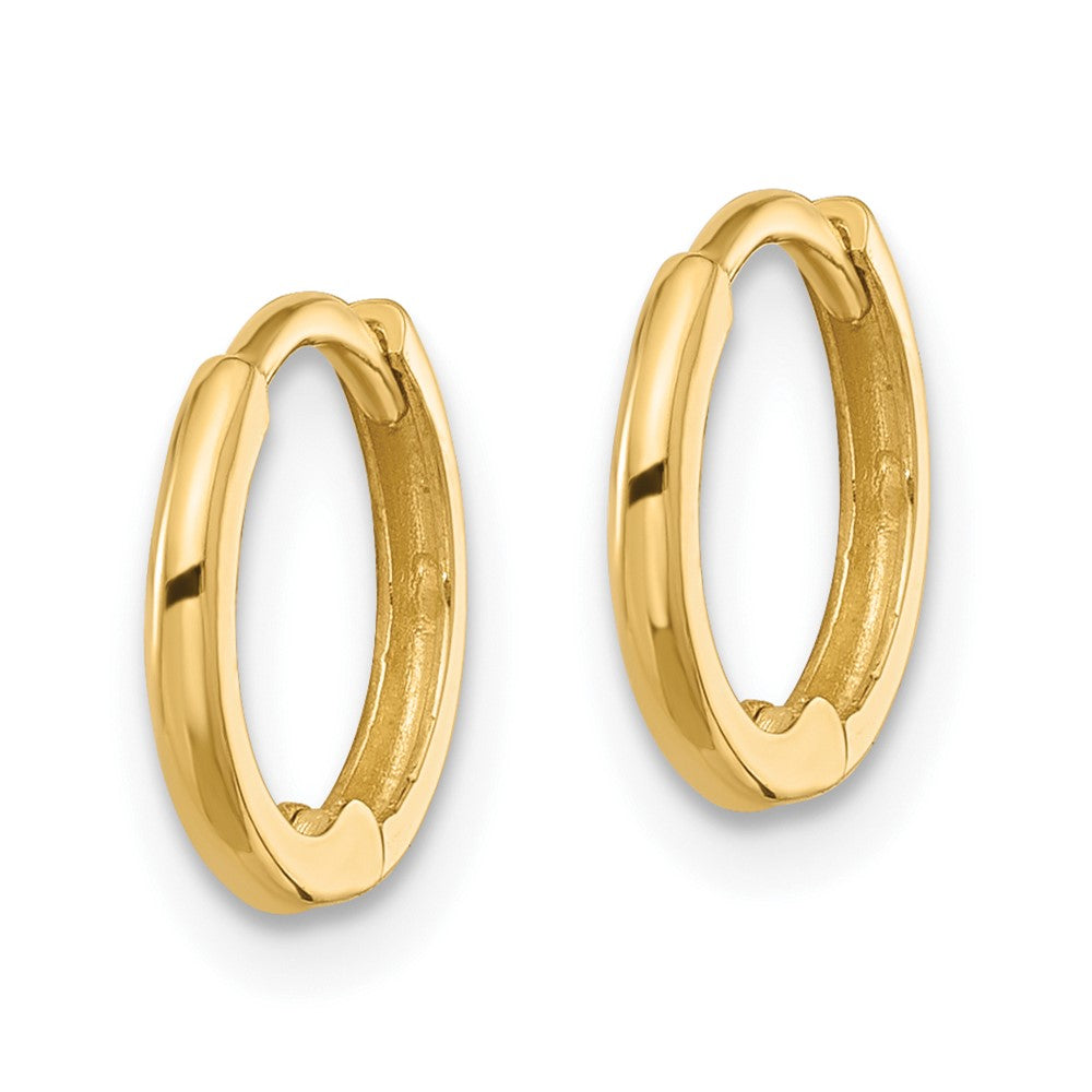14K Yellow Gold Polished 1.45x11mm Hinged Huggie Hoop Earrings