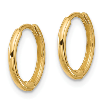 14K Yellow Gold Polished 1.45x13mm Hinged Huggie Hoop Earrings