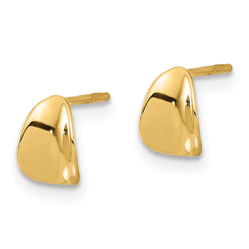 14K Yellow Gold Polished Wavy Post Earrings